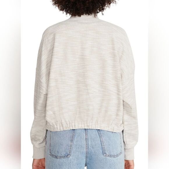 Steve Madden Yves  Textured Ribbed Trim Bomber Jacket - Picture 2 of 9